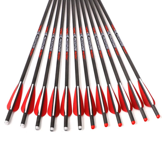 Pure Carbon Arrows 16 17 18 20 22 inch Crossbow Bolts with Arrow Feather Arrowheads for Archery Traditional Bow Hunting Shooting