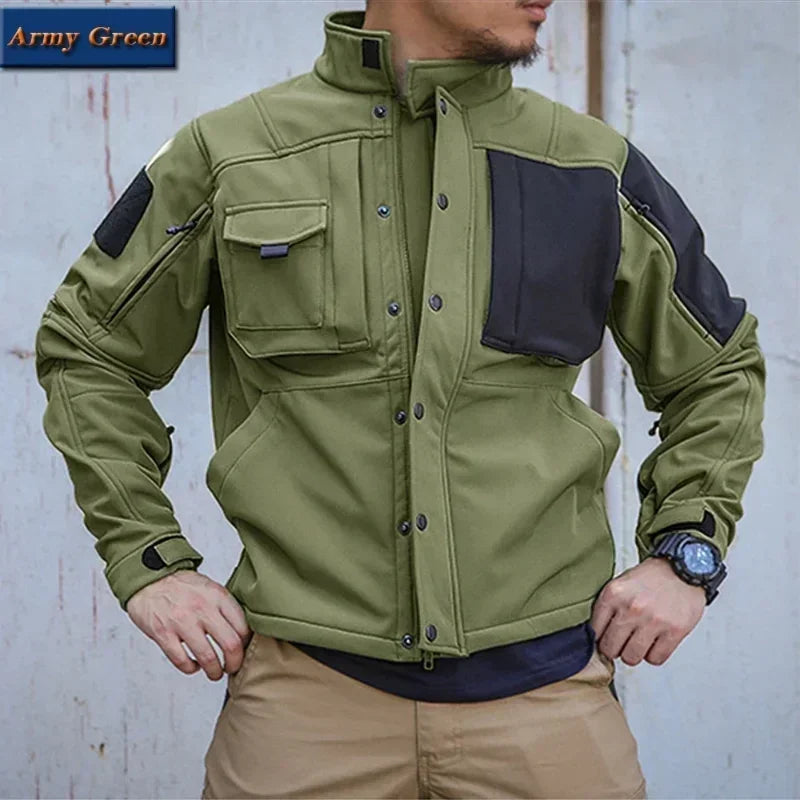 Tactical Sets Mens Thicken Outdoor Soft Shell Warm Fleece Jackets Waterproof Wear Resistant Multi Pocket Pants Hunting Clothes