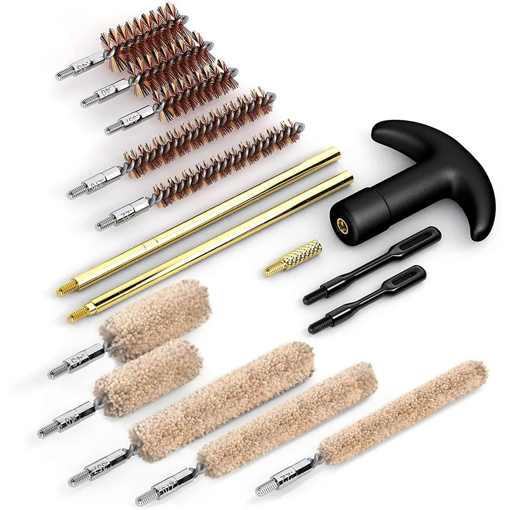 28PC Gun Barrel Brush Cleaning Kit for Pistol Airsoft AR15 AR10 M4 M16 Sig Sauer 1911 Taurus Glock g17 19 22 34 G43X Accessories
