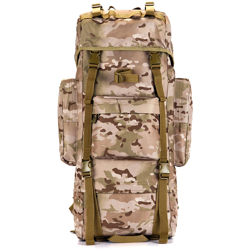 70L Backpack Waterproof Oxford 1000D Mountaineering Backpacks Casual Wear-resisting Camouflage Bag