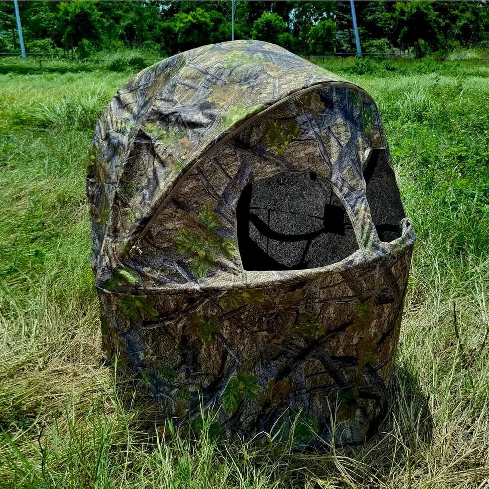 2-Person Transparent Hunting Shelter with Integrated Seating for Deer and Turkey Hunting