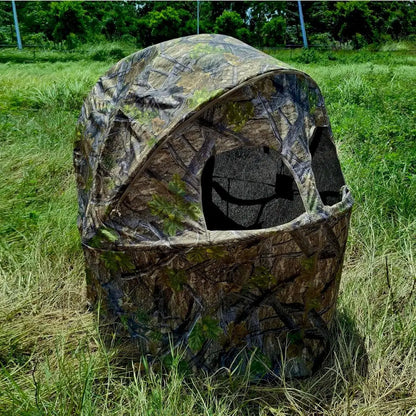 2-Person Transparent Hunting Shelter with Integrated Seating for Deer and Turkey Hunting