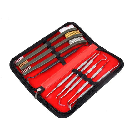 9pcs/Set Toy Gun Cleaning Kit 3 Brass Steel Brushes 6 Stainless Steel Pick Rifle Cleaning Tool
