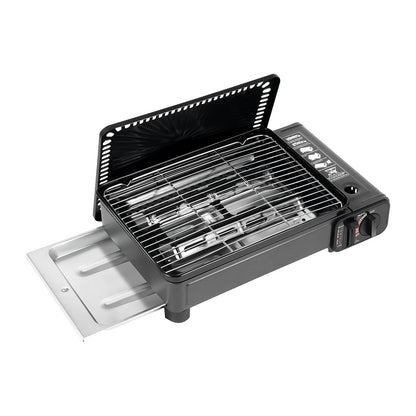 Butane Grill Stove With Grilling Net Portable 1 Burner Gas Stove 0.25-0.3MPa for Outdoor Camping RV Emergency Cooking