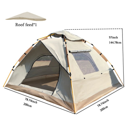 2-Person (blue)/4-Person (white), Extra-Large Tent with Mesh Screen, Lightweight Family Tent|Quick Setup for Park Picnics