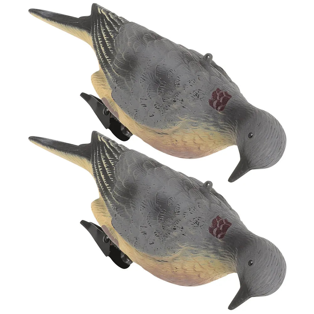 2Pcs Plastic Dove Figurines Simulation Realistic Hunting Bird Decoy