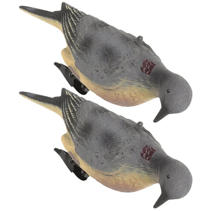 2Pcs Plastic Dove Figurines Simulation Realistic Hunting Bird Decoy