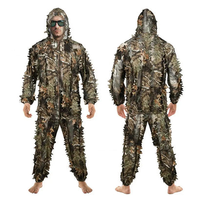 Outdoor Ghillie Suit Camouflage Clothes Jungle Suit CS Training Leaves Clothing Hunting Suit Pants Hooded Jacket Men Women Kids