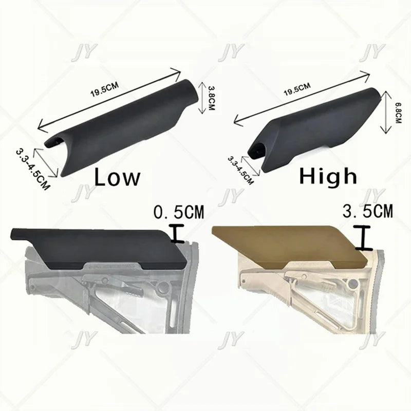 Tactical CTR Cheek Riser Low Hight Version Nylon For Non Gunstock Stock Buttstock AR 15 M4 Enhancer Airsoft Accessories