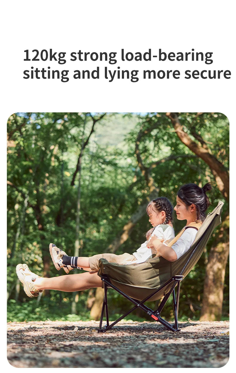 Naturehike High Back Moon Chair Camping Outdoor Fishing Folding Adjustable Lounge Chair Portable Picnic Garden Leisure Seat