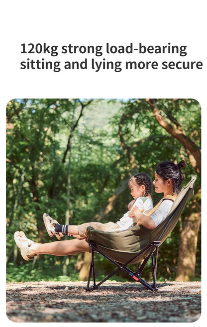 Naturehike High Back Moon Chair Camping Outdoor Fishing Folding Adjustable Lounge Chair Portable Picnic Garden Leisure Seat