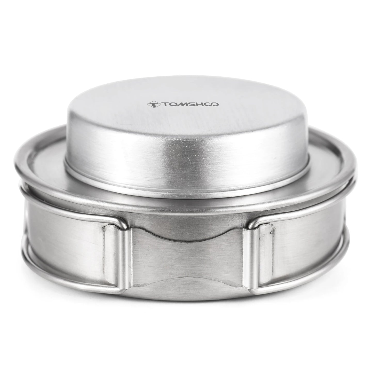 Portable Outdoor Stainless Steel Alcohol Stove with Foldable Handles for Camping Hiking Backpacking Picnic Survival