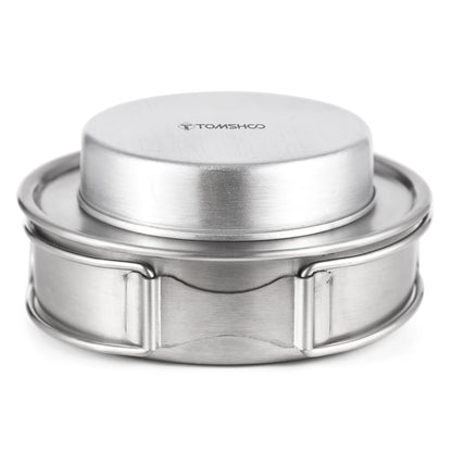 Portable Outdoor Stainless Steel Alcohol Stove with Foldable Handles for Camping Hiking Backpacking Picnic Survival