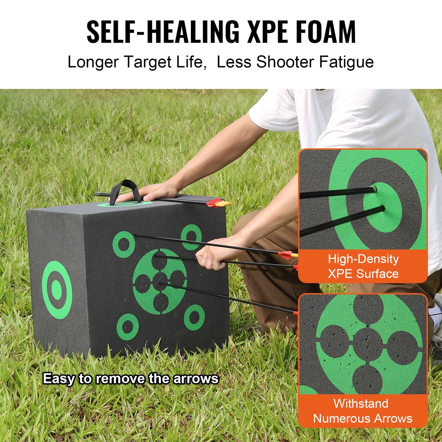 All-side Shotting  Outdoor Portable Archery Target with Carry Handle Easy Arrow Removal Visibility Easy to Transport
