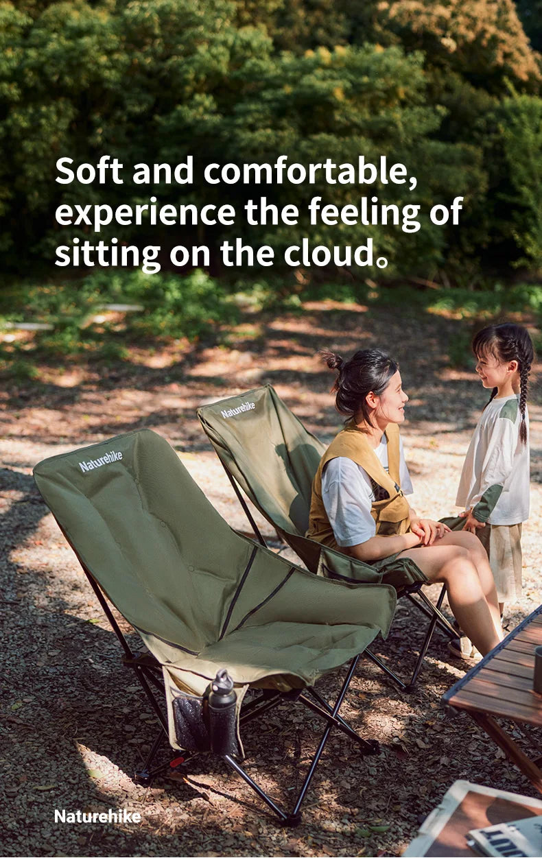 Naturehike High Back Moon Chair Camping Outdoor Fishing Folding Adjustable Lounge Chair Portable Picnic Garden Leisure Seat