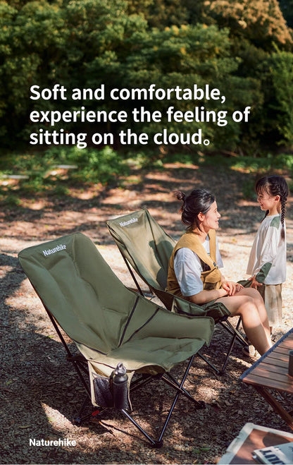 Naturehike High Back Moon Chair Camping Outdoor Fishing Folding Adjustable Lounge Chair Portable Picnic Garden Leisure Seat