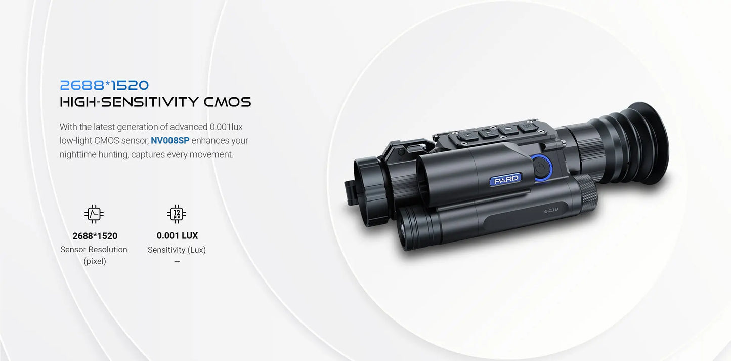 PARD NV008SP-LRF 850nm 70mm Night Vision Scope 2688*1520 CMOS Sensor IP67 weatherproof rating 1000m For Outdoor Hunting Camera