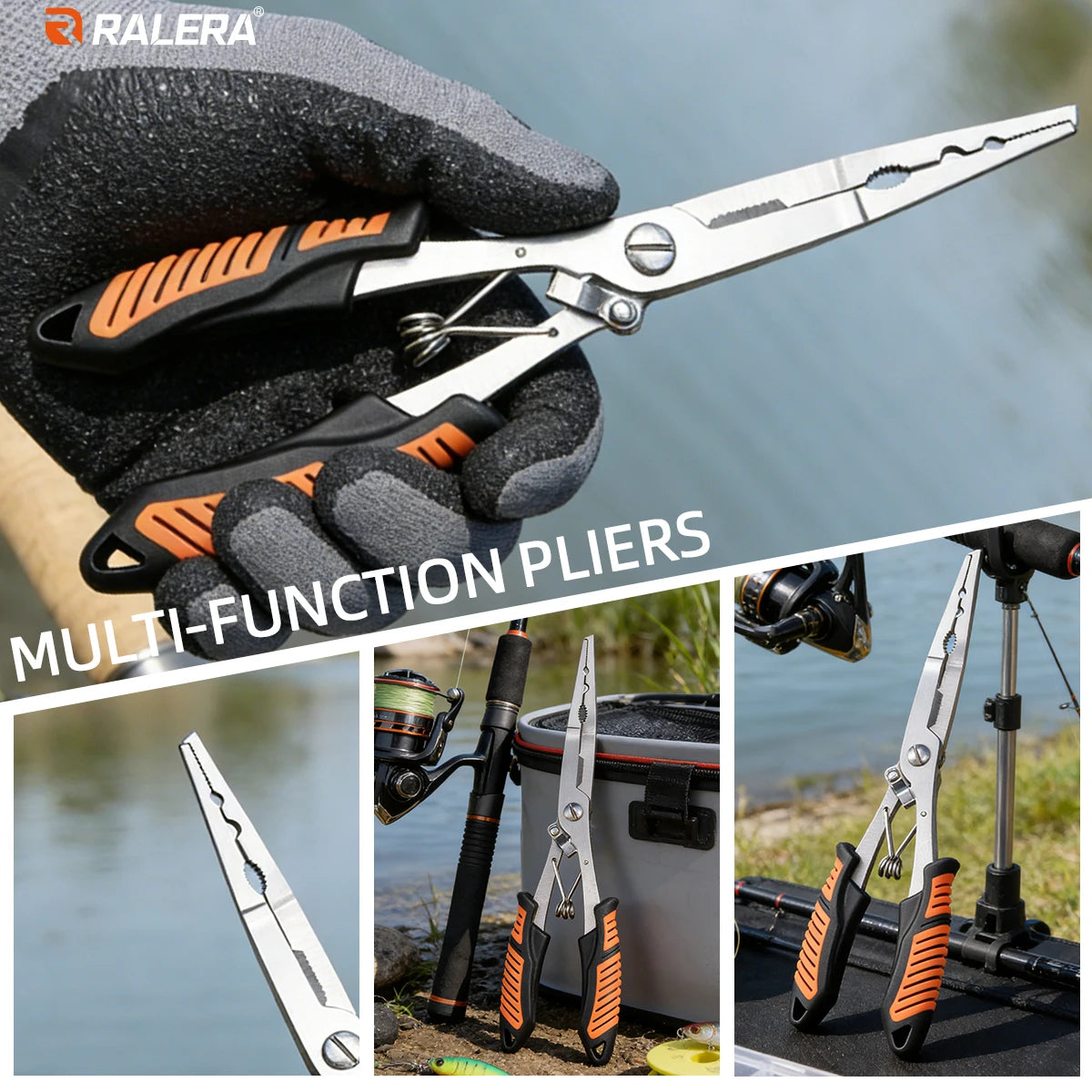 Lure fishing equipment: fish gripper, fishing pliers, hook remover, fishing knife, complete set, essential for fishing