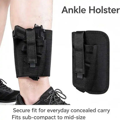 Ankle Holster Concealed Carry Gun Holster Ambidextrous Tactical Leg Holster with Spare Pocket for Subcompact Pistol