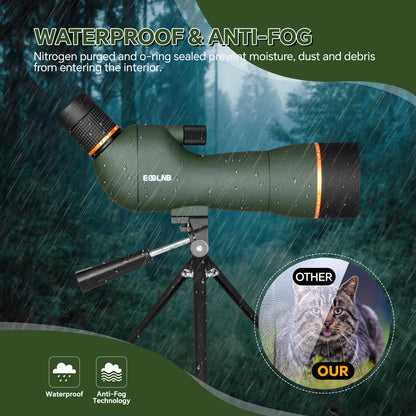 20-60X70 Zoom HD Spotting Scope FMC Lens BAK4 Prism Portable Size Design with Mobile Holder Table Tripod for Bird Watching