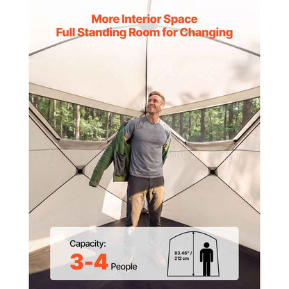 Camping Tent, 4 Person Pop Up Instant Cabin Tent with Large Mesh Windows, 60 Seconds Easy Setup, Portable Cabin Hub Tents with Carry Bag for Family Outdoor Camping & Hiking, Upgraded Ventilation