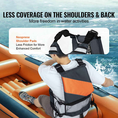 Life Vest for Watersports (PFD), Life Jacket with Waterproof Nylon & 85N Buoyancy, Life Vest/Jacket for Any Water Activity-Fishing, Kayaking, Surfing and More, Men and Women M