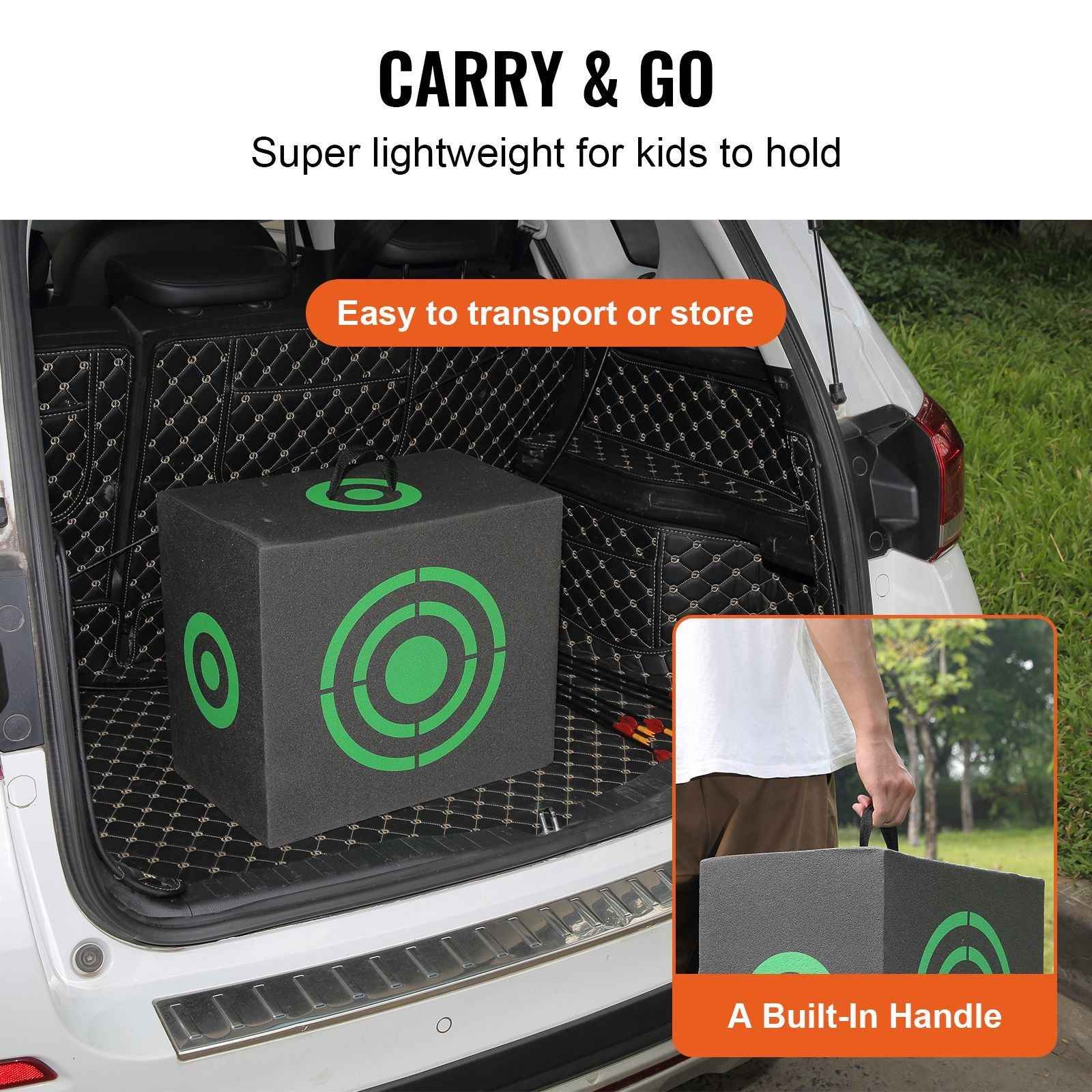 Archery Target, 16"x18" All-side Shotting Archery Arrow Target, Outdoor Portable Archery Target with Carry Handle, Easy Arrow Removal, Great Visibility, Lightweight, Easy to Transport, Black