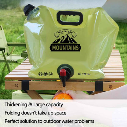 Collapsible Water Container with  2.1 Gallon BPA Free Water Storage Carrier Jug for Folding Hiking, Canteen, Outdoor Sport, Riding, Mountaineer, Hurricane Emergency Water Bottle