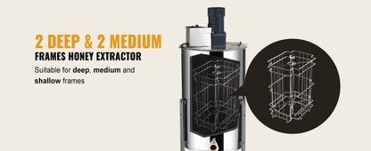 SucceBuy Honey Extractor 2 3 4 Frame Manual Electric Stainless Steel Honeycomb Spinner Crank Honey Centrifuge Beekeeping Equipment