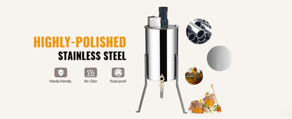 SucceBuy Honey Extractor 2 3 4 Frame Manual Electric Stainless Steel Honeycomb Spinner Crank Honey Centrifuge Beekeeping Equipment