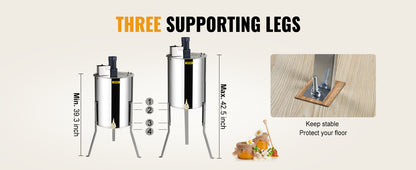 SucceBuy Honey Extractor 2 3 4 Frame Manual Electric Stainless Steel Honeycomb Spinner Crank Honey Centrifuge Beekeeping Equipment